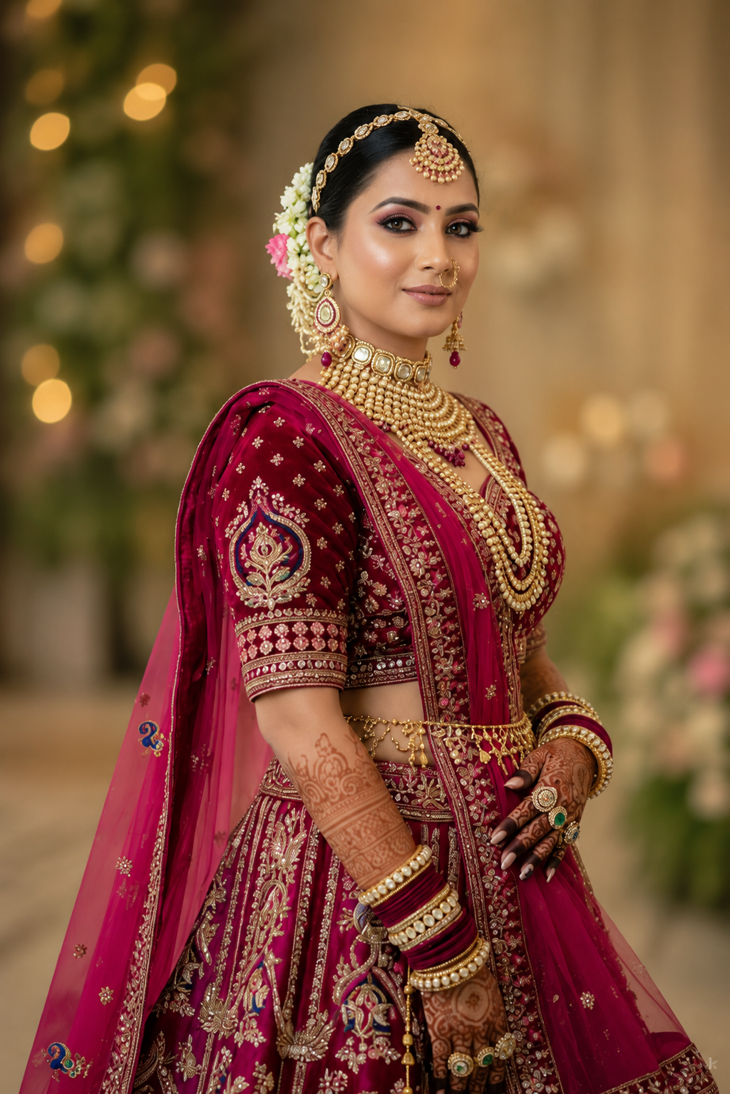 prlace with yellow haldi bride pic
